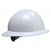 HARD HAT WHITE FULL BRIM RATCHET